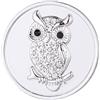 Morella Donna Coins Moneta Ciondolo Rotondo con Gufo Argento e Strass 33 mm