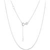 PROSILVER Catenina Collana Argento 925 Donna in Oro Bianco, 1,1mm/1,5mm Collana Donna Argento/Oro Lunga 41-61cm, Regolabile Collana Rolo Sottilissima per Ragazza Compleanno Anniversario, Idee Regalo.