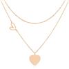 Linawe Collana con ciondolo a cuore da donna, collana in acciaio inossidabile da donna, catena a strati con ciondolo a cuore, gioielli da collana di tendenza Disponibile in oro, oro rosa e argento