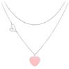 Linawe Collana con ciondolo a cuore da donna, collana in acciaio inossidabile da donna, catena a strati con ciondolo a cuore, gioielli da collana di tendenza Disponibile in oro, oro rosa e argento