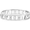Flowers Bracciale Rigido Acciaio con Nome Vari e Zirconcini Sacchettino in tessuto Scritta nome ricoperta di strass Brillantissimi Bracciale a Manetta Donna Chiusura a molla Idea Regalo