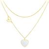 Linawe Collana con ciondolo a cuore da donna, collana in acciaio inossidabile da donna, catena a strati con ciondolo a cuore, gioielli da collana di tendenza Disponibile in oro, oro rosa e argento