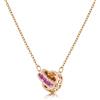Linawe Collana con ciondolo con pietre preziose da donna, set di gioielli con collana, ciondolo in acciaio inossidabile con pietra portafortuna in cristallo, disponibile in oro, argento e oro rosa