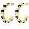 Linawe Orecchini a cerchio da donna in acciaio inossidabile, orecchini eleganti, ipoallergenici, grandi gioielli alla moda, disponibili in oro e argento