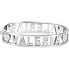 Flowers Bracciale Rigido Acciaio con Nome Vari e Zirconcini Sacchettino in tessuto Scritta nome ricoperta di strass Brillantissimi Bracciale a Manetta Donna Chiusura a molla Idea Regalo