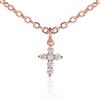 ZAVANA Collana Croce Donna in Rodio/Oro/Oro Rosa con Ciondolo Mini in Zirconi Cubici - Collana Elegante per Donne e Ragazze con Sacchetto Regalo