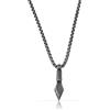Made by Nami Collana da uomo in acciaio inox con ciondolo nero, lunghezza 60 cm, impermeabile, da surfista