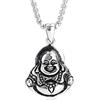 DonDon Collana da uomo in acciaio inox con ciondolo a forma di Buddha, 52 cm, con sacchetto in velluto, Acciaio inossidabile, Nessuna pietra preziosa