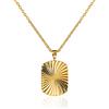ZAVANA Collana Donna con Ciondolo Rettangolare Motivo Taglio Diamante, Girocollo 40+5 cm in Ottone Placcato Oro o Rodio, Ciondolo Minimalista 19x14 mm per Donna e Ragazza