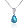 namana Collana in Argento Sterling 925 con un Ciondolo Colorato a Forma di Goccia, Gioielli Donna in Argento 925 con con Zirconi Colorati a Forma di Pera, Collana Donna con Confezione Regalo