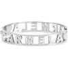 Flowers Bracciale Rigido Acciaio con Nome Vari e Zirconcini Sacchettino in tessuto Scritta nome ricoperta di strass Brillantissimi Bracciale a Manetta Donna Chiusura a molla Idea Regalo