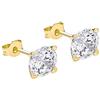 Carissima Gold Orecchini a Lobo da Donna in Oro 9K (375) con Zirconia Cubica