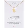 LUUK LIFESTYLE Collana con Ciondolo Diverso con carta HAPPINESS, 50cm | Ciondolo Diverso, Acciaio Inossidabile, Impermeabile, Ipoallergenico, Catena Regolabile, Idea Regali donna, Lei