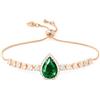 Linawe Bracciale da donna con pietre preziose e diamanti, braccialetto con glitter, gioielli da donna in cristallo, bracciale da tennis, disponibile nei toni dell'oro 14k, oro rosa e argento