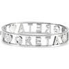 Flowers Bracciale Rigido Acciaio con Nome Vari e Zirconcini Sacchettino in tessuto Scritta nome ricoperta di strass Brillantissimi Bracciale a Manetta Donna Chiusura a molla Idea Regalo