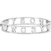 Flowers Bracciale Rigido Acciaio con Nome Vari e Zirconcini Sacchettino in tessuto Scritta nome ricoperta di strass Brillantissimi Bracciale a Manetta Donna Chiusura a molla Idea Regalo