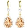 Linawe Orecchini pendenti da donna, orecchini pendenti, in argento dorato, gioielli in oro rosa, orecchini in cristallo con diamanti, gioielli a goccia per matrimoni