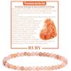 Ruby Bracciale Donna Pietra Naturale Vera 4 mm Sfaccettate Bracciale Pietre Naturali Lapislazzuli Bracciale Perle Gioielli Donna