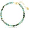 Made by Nami Bracciale da uomo con perle turchesi e verde scuro, braccialetto portafortuna, lunghezza 17 + 5 cm, regalo per lui