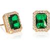 Diamond Treats Orecchini Donna in Argento Sterling 925, Orecchini Taglio Smeraldo con Pietre Zirconi Bianchi, Blu, Verdi o Rossi, Orecchini in Argento 925 con una Confezione Regalo