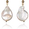 namana Orecchini Pendenti con Perle Barocche, Orecchini Placcati in Oro da Donna, Orecchini Pendenti Dorati con Perle Grandi, Idee Regalo di Gioielli per Donne e Ragazze Adolescenti,