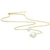 OROVI Collana Donna Oro Giallo 14KT Girocollo con 2 Perle Coltivate in acqua dolce tonde 42 cm, estendibile fino a 45 cm, gioiello anallergico confezionato in un elegante astuccio portagioie