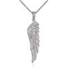 namana Collana in Argento Sterling 925 con Ciondolo a Forma di Ali d'Angelo, Collana Donna con Pietre Bianchi o Neri, Collana per Donna e Ragazza con Ciondolo a Forma di Ala d'Angelo
