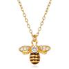 namana Collana Donna in Argento 925 con Ciondolo a Forma di Ape, Collana Argento per Donna e Ragazza, Collana Ape con Zirconia Cubica e Smalto Nero, Collana in Argento or Oro, con Confezione Regalo