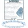 Ruby Bracciale con perle da donna - Bracciale di alta qualità da 4 mm realizzato con pietre naturali autentiche sfaccettate - Con confezione regalo inclusa
