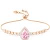 Linawe Bracciale da donna con pietre preziose e diamanti, braccialetto con glitter, gioielli da donna in cristallo, bracciale da tennis, disponibile nei toni dell'oro 14k, oro rosa e argento