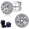 MomentWish Orecchini Moissanite Argento 925, 1-2 Carati Orecchino Punto Luce Donna Oro 18K Bottone Anallergici Simulato Diamanti Brillanti con Certificato GRA Regalo 5/6.5mm