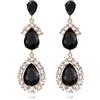 EVER FAITH Orecchini a goccia da donna in stile vintage art déco con strass scintillanti, gioielli da donna, per matrimoni, feste, color argento trasparente