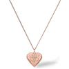 Purelei Collana a forma di cuore con occhio, in acciaio inox placcato oro 18 carati, oro rosa/argento, pietra preziosa con zirconi, regolabile 50-55 cm, collana da donna con ciondolo a forma di cuore