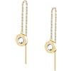 TRUSSARDI Orecchini da donna in acciaio dorato, cristalli, collezione T-Logogogo, regalo di laurea - TJAXC117