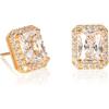 Diamond Treats Orecchini Donna in Argento Sterling 925, Orecchini Taglio Smeraldo con Pietre Zirconi Bianchi, Blu, Verdi o Rossi, Orecchini in Argento 925 con una Confezione Regalo