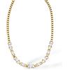 Purelei Glam - Collana glitterata con grande zircone (8 x 6 mm) - Acciaio inossidabile (oro 14 carati/argento/oro rosa 18 K) - 40-45 cm scintillante per donna