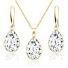 Linawe Set di gioielli da sposa Gioielli da sposa Gioielli da sposa, orecchini da donna da appendere e con ciondolo a catena, collana da donna, disponibile in argento, oro e oro rosa