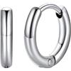 FaithHeart Orecchini Uomo Donna Piccoli Cerchi 8-16mm Huggie Impermeabile | Acciaio 316L, Cerchi Chirurgici Ipoallergenici, Stile Rotondo e Angolato