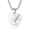 PROSTEEL Collana Pendente Uomo Cindolo Chitarra Elettrica, Stile Hip Hop Punk Rock Roll, Catena Regolabile, Acciaio Inossidabile Placcato Oro 18K, Argento Nero Oro - Incisione Personalizzabile