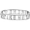 Flowers Bracciale Rigido Acciaio con Nome Vari e Zirconcini Sacchettino in tessuto Scritta nome ricoperta di strass Brillantissimi Bracciale a Manetta Donna Chiusura a molla Idea Regalo