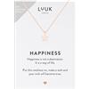 LUUK LIFESTYLE Collane per Donna e Ragazza in Argento Sterling 925, 50 cm | Ciondolo e cartolina HAPPINESS, Regali per Lei, Moglie, Mamma, Amica, Natale, Gioielli alla moda, Argento, Oro e Oro rosa