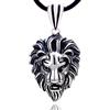 DonDon Collana da Uomo in Cuoio Pelle 50 cm con Pendente in Acciaio Inossidabile Disponibili Diversi Tipi di Modelli