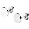 PURELEI® Orecchini da uomo - Orecchini rotondi in acciaio inox placcato oro 18 carati o argento - Design minimalista - 7,5 mm di diametro - Gioielli senza tempo per uomini