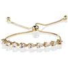 Zavana - Bracciale regolabile da donna, in oro rosa, oro o argento, con zirconi cubici a forma di pera