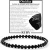 Ruby Bracciale Donna Pietra Naturale Vera 4 mm Sfaccettate Bracciale Pietre Naturali Lapislazzuli Bracciale Perle Gioielli Donna