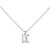 namana Collana Donna Argento Sterling 925 con una Pietra in Taglia Smeraldo Colorata o Bianca, Collana in Argento o Oro per Donna e Ragazza, Collane con una Pietra Rettangolare con Scatola Regalo
