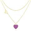 Linawe Collana con ciondolo a cuore da donna, collana in acciaio inossidabile da donna, catena a strati con ciondolo a cuore, gioielli da collana di tendenza Disponibile in oro, oro rosa e argento
