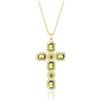 Linawe Collana a croce da donna, collana della fortuna con diamante artificiale, bigiotteria, disponibile in oro, argento e oro rosa