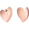 Purelei® True Love - Orecchini asimmetrici a forma di cuore dal design moderno, in acciaio inox placcato oro 18 carati, argento, oro rosa