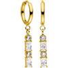 Purelei Orecchini Powder, Orecchini con pendente da donna in acciaio inossidabile, Cerchi piccoli con pietre preziose, Diametro 14 mm, Regalo per donna